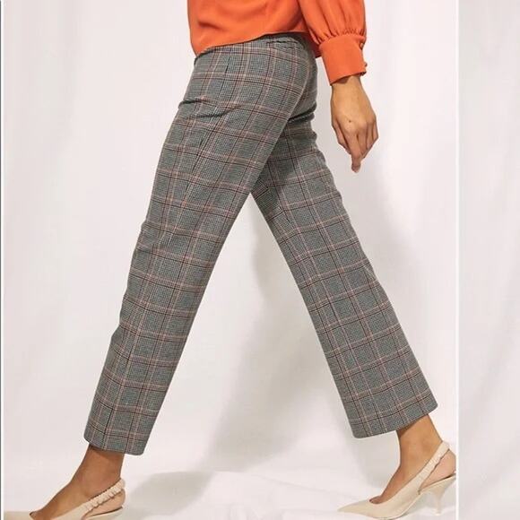 WILFRED Aritzia New Kick Flare Check Pant In Black / Rust Hndstooth Sz 2 - Picture 3 of 8